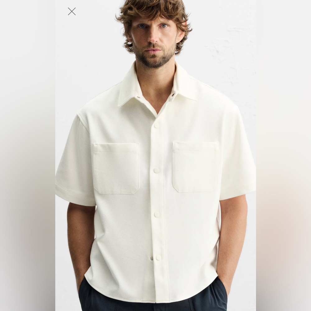 ZARA TEXTURED STRETCH OVERSHIRT